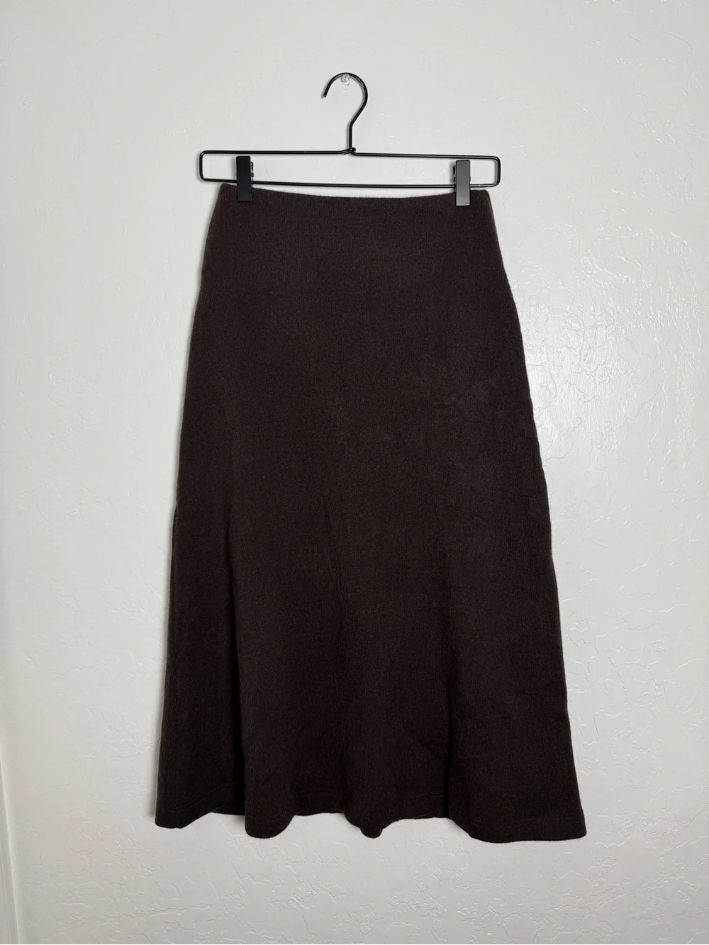 OGL Chocolate Brown Wool Blend Midi Skirt